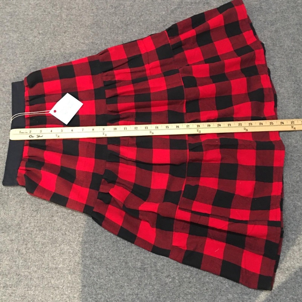 Skirt Flannel Girls M 8 Maxi Red Buffalo Plaid Ruffle Tier Mom and Pop's Kids - Picture 9 of 10